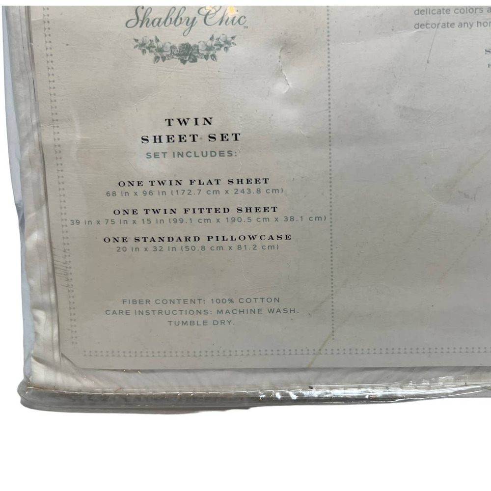 NWT Simply Shabby Chic Rachel Ashwell TWIN sheet set with ruffle - Picture 4 of 5
